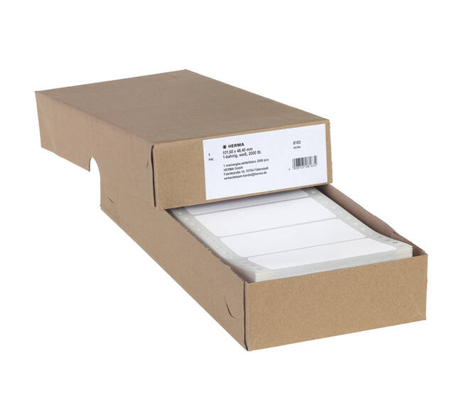 Etiket HERMA 8163 101.6x48.4mm 1-baans wit 2000 stuks