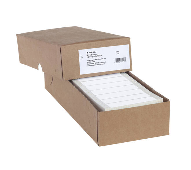 Etiket HERMA 8210 88.9x23Mm 1-baans wit 6000 stuks