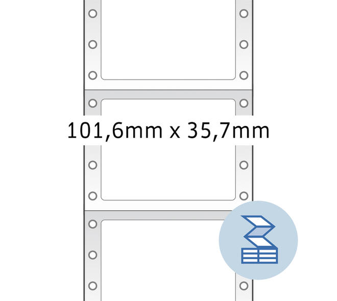 Etiket HERMA 8212 101.6x35.7mm 1-baans wit 4000 stuks
