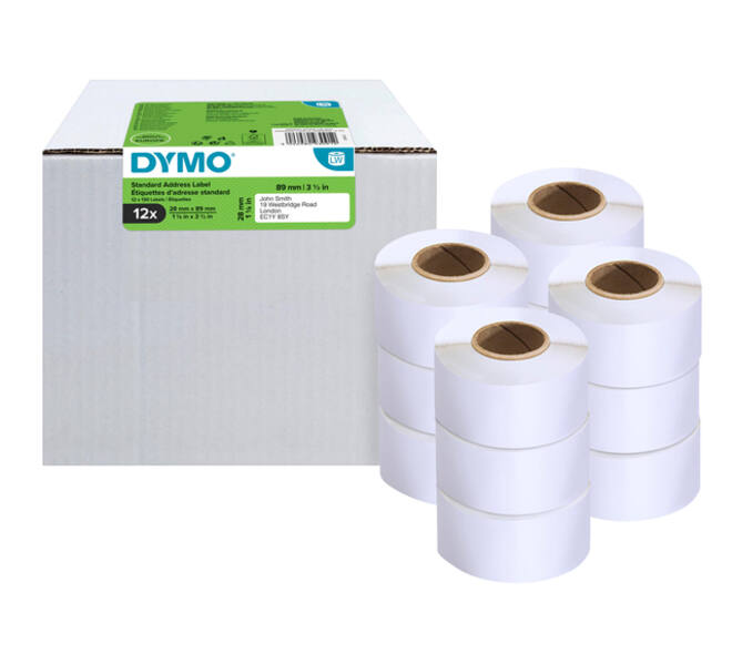 Etiket Dymo LabelWriter adressering 28x89mm 12 rollen á 130 stuks wit