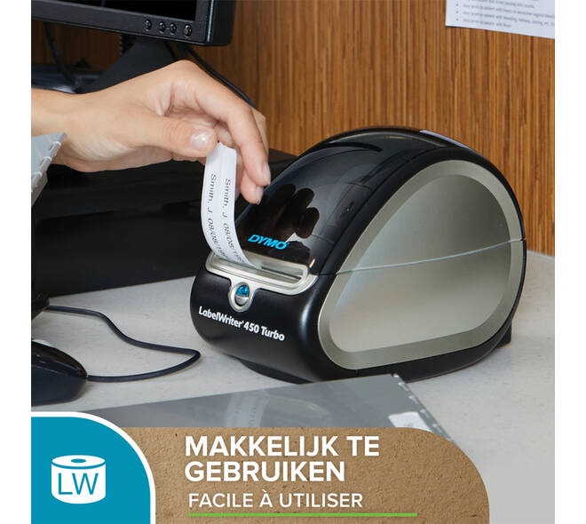 Etiket Dymo LabelWriter adressering 28x89mm 12 rollen á 130 stuks wit