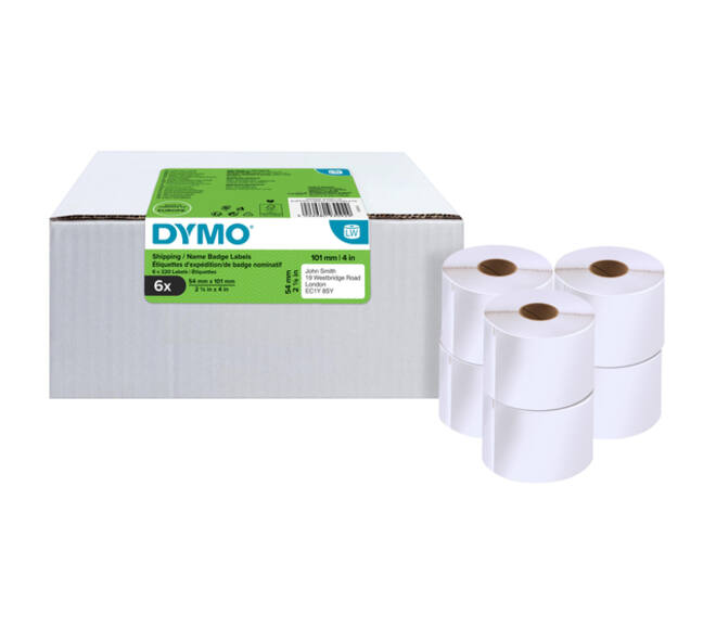Etiket Dymo LabelWriter naamkaart 54x101mm 6 rollen á 220 stuks wit