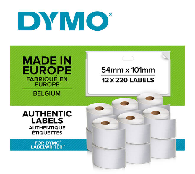 Etiket Dymo LabelWriter multifunctioneel 32x57mm 12 rollen á 1000 stuks wit