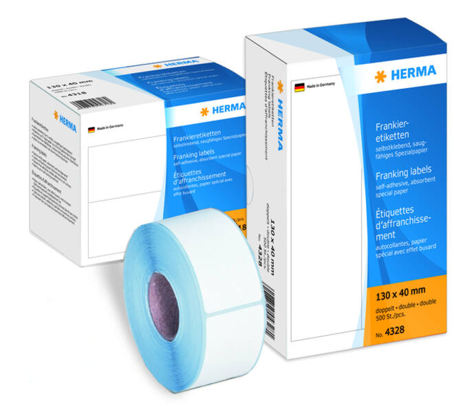 Frankeeretiket HERMA 4329 dubbel 163x45mm 500 stuks