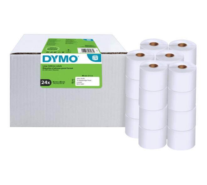 Etiket Dymo LabelWriter adressering 36x89mm 24 rollen á 260 stuks wit