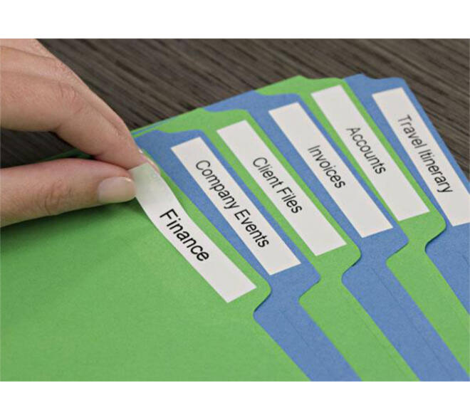 Labeltape Dymo LabelManager D1 polyester 9mm zwart op wit 10 stuks