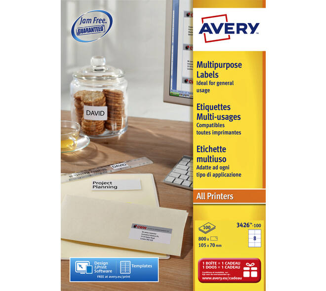 Etiket Avery L4745REV-25 96x63.5mm wit 200 stuks