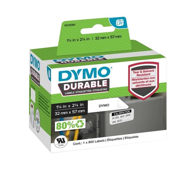 Etiket Dymo LabelWriter industrieel 32x57mm 1 rol á 800 stuks wit