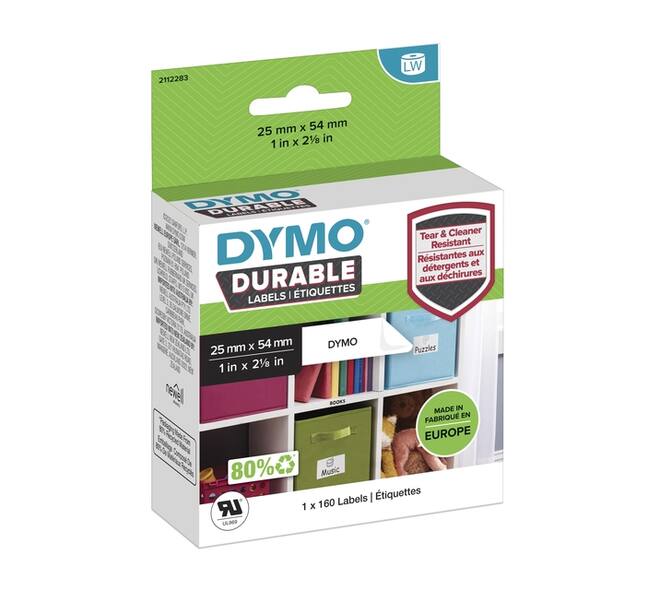 Etiket Dymo LabelWriter industrieel 25x54mm 1 rol á 160 stuks wit