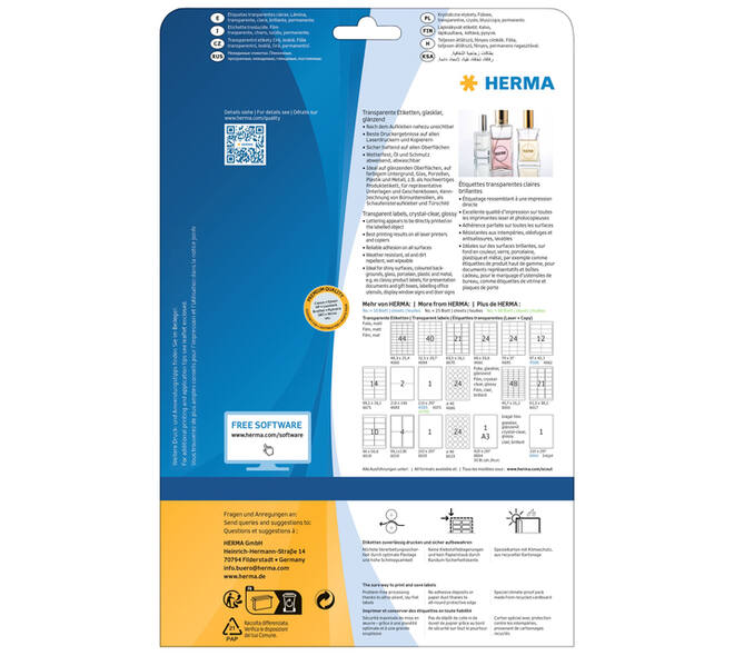 Etiket HERMA 8017 63.5x38.1mm transparant 525 stuks