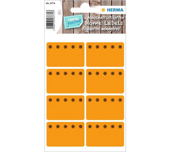Etiket HERMA 3774 26x40mm diepvries oranje 48 stuks