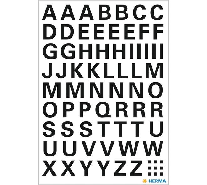 Etiket HERMA 4158 10mm letters A-Z zwart