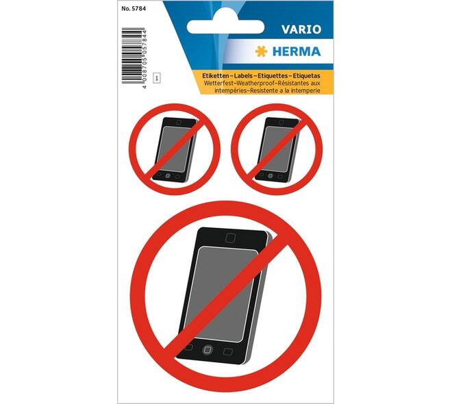 Etiket HERMA 5784 GSM verboden 1 stuk