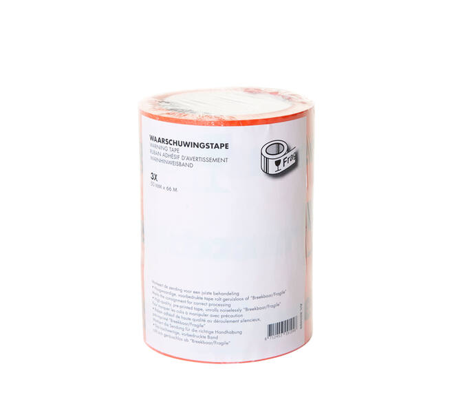 Waarschuwingstape IEZZY breekbaar 50mmx66m oranje/zwart