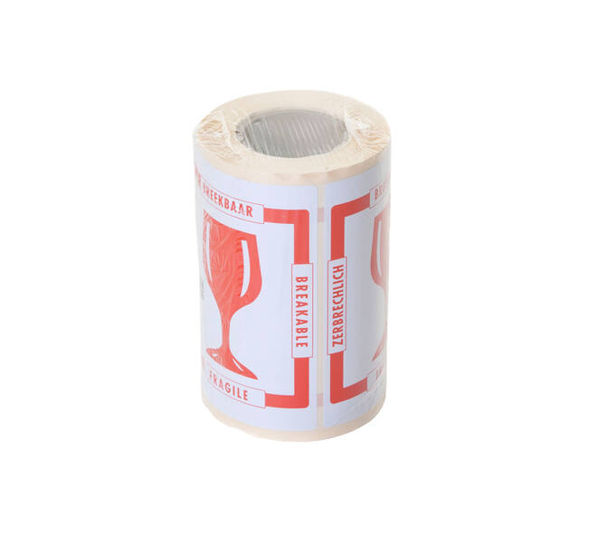 Waarschuwingsetiket IEZZY breekbaar 80mmx100m rood 250 stuks