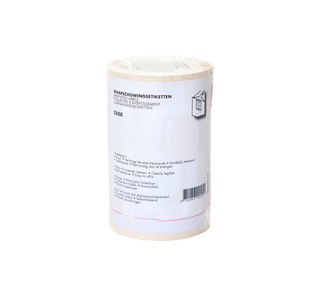Waarschuwingsetiket IEZZY breekbaar 80mmx100m rood 250 stuks