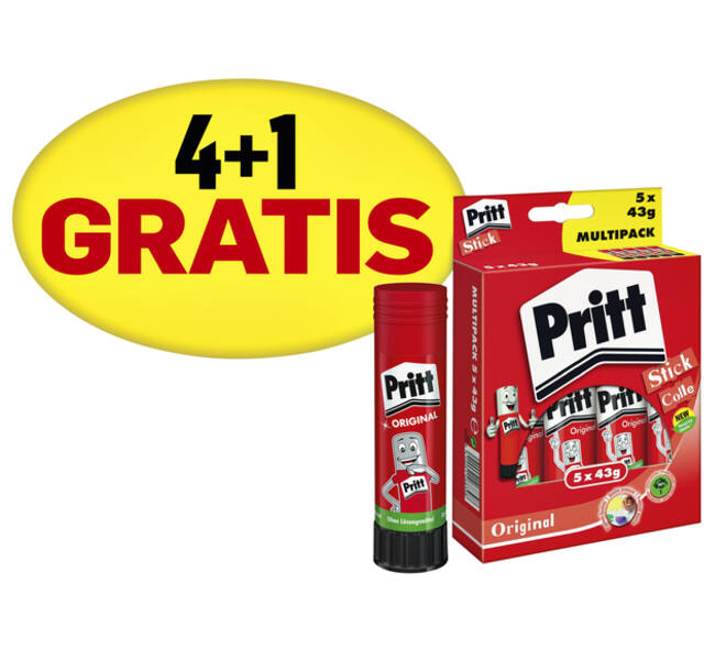 Lijmstift Pritt Stick Original 43gr promopack 4+1 gratis