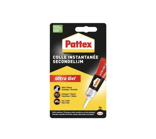 Secondelijm Pattex Ultra GEL tube 3 gram op blister