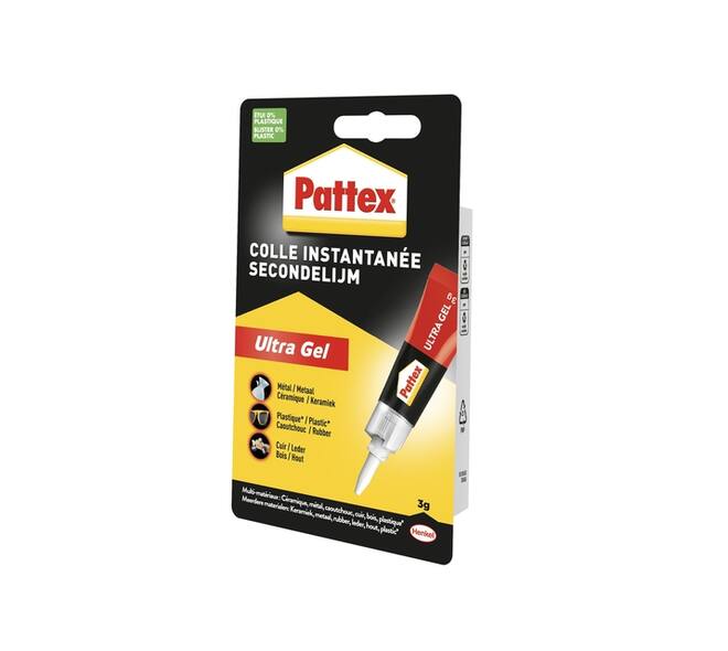 Secondelijm Pattex Ultra GEL tube 3 gram op blister