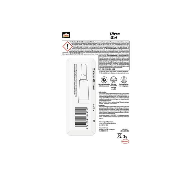 Secondelijm Pattex Ultra GEL tube 3 gram op blister