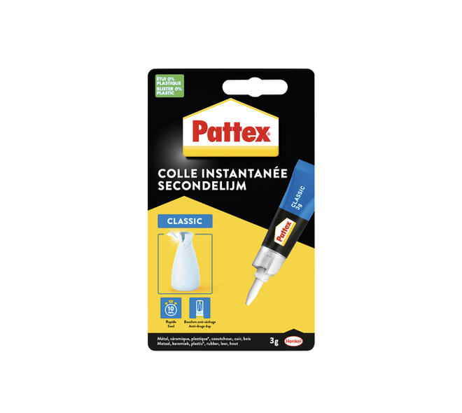 Secondelijm Pattex Classic tube 3gram op blister