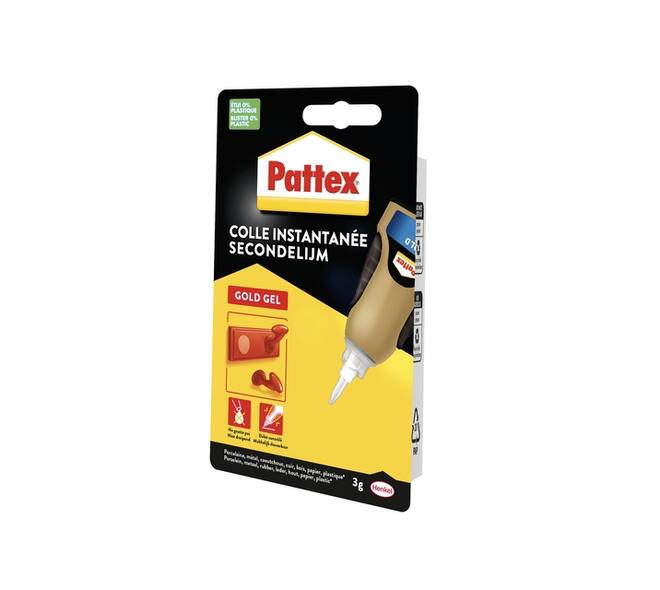 Secondelijm Pattex Gold GEL tube 3 gram op blister