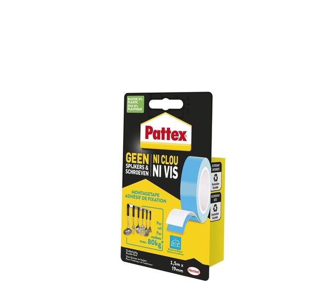 Plakband Pattex Super montage 20kg dubbbelzijdig voor binnen