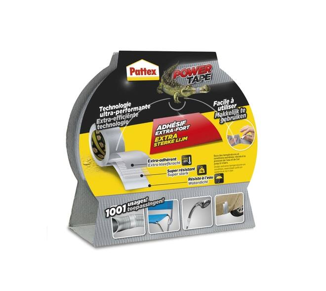 Plakband Pattex Power Tape 50mmx25m grijs