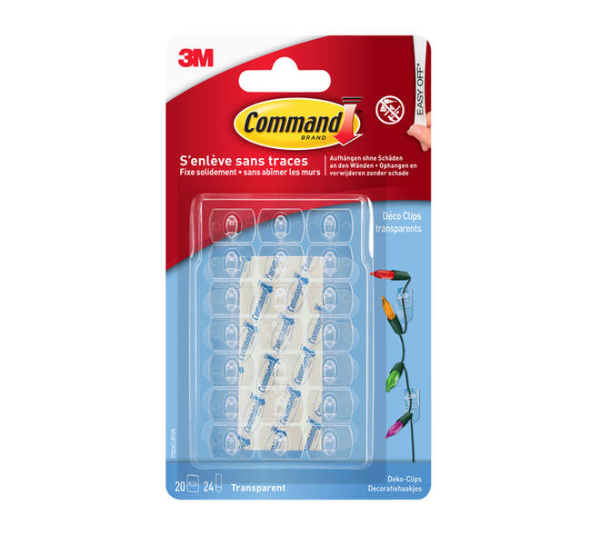 Sierklemmen Command 17026CLR inclusief bevestigingsstrip transparant