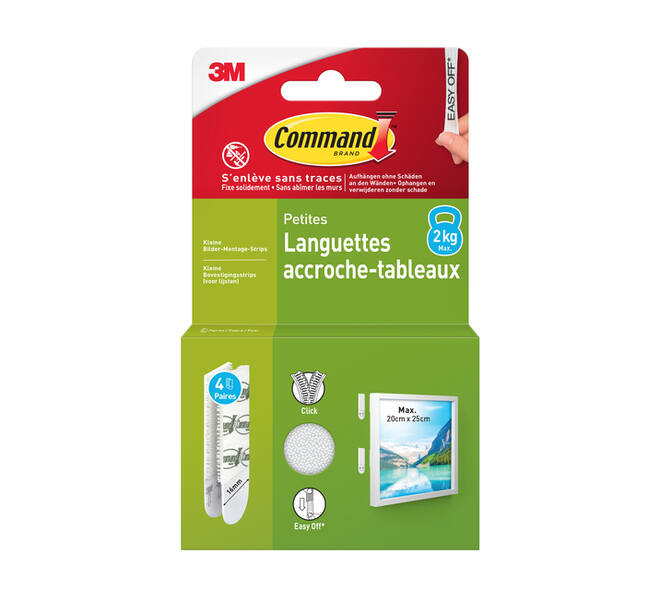 Bevestigingsstrip Command klik vast klein 1,8kg wit
