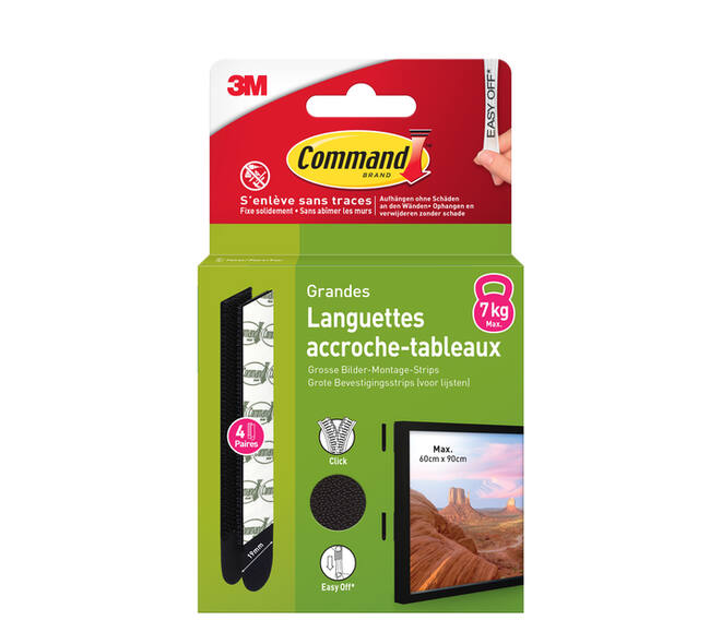 Bevestigingsstrip Command groot klik vast 7,2kg zwart