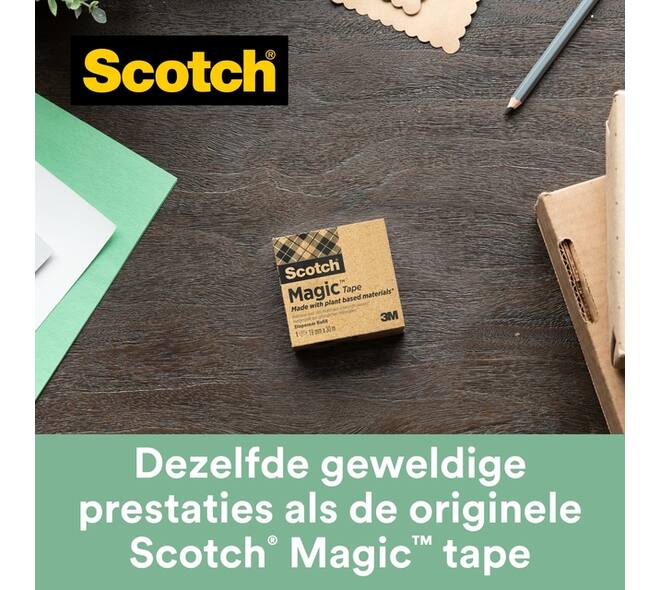 Plakband Scotch Magic 900 19mmx33m onzichtbaar mat 9 rollen