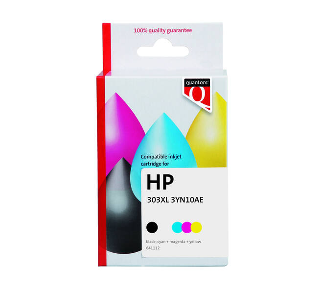Inktcartridge Quantore alternatief tbv HP 3YN10AE 303XL zwart + 3 kleuren
