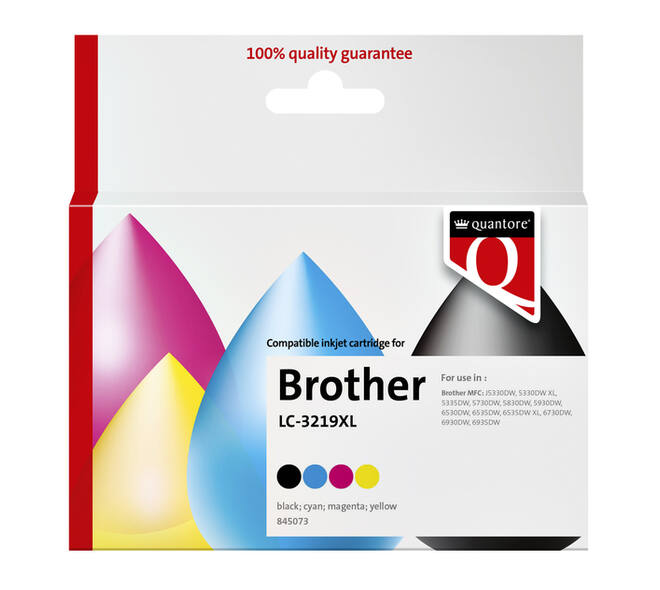 Inktcartridge Quantore alternatief tbv Brother LC-3219XL zwart + 3 kleuren