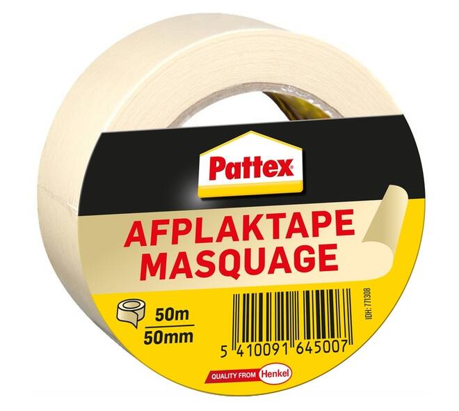 Afplaktape Pattex 50mmx50m creme