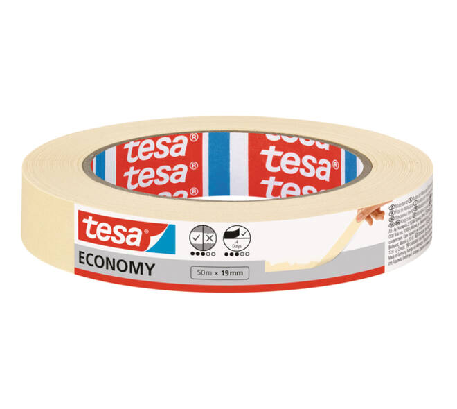 Afplaktape tesa®  Economy 50mx19mm geel