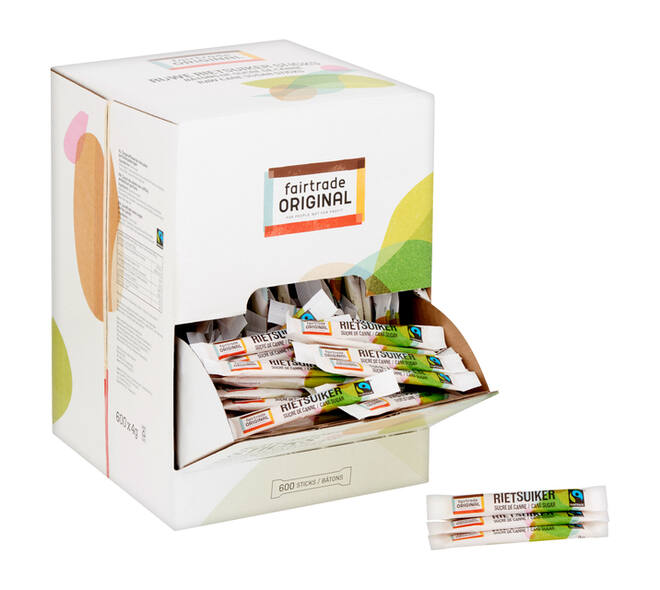 Rietsuikersticks Fairtrade Original 600 stuks