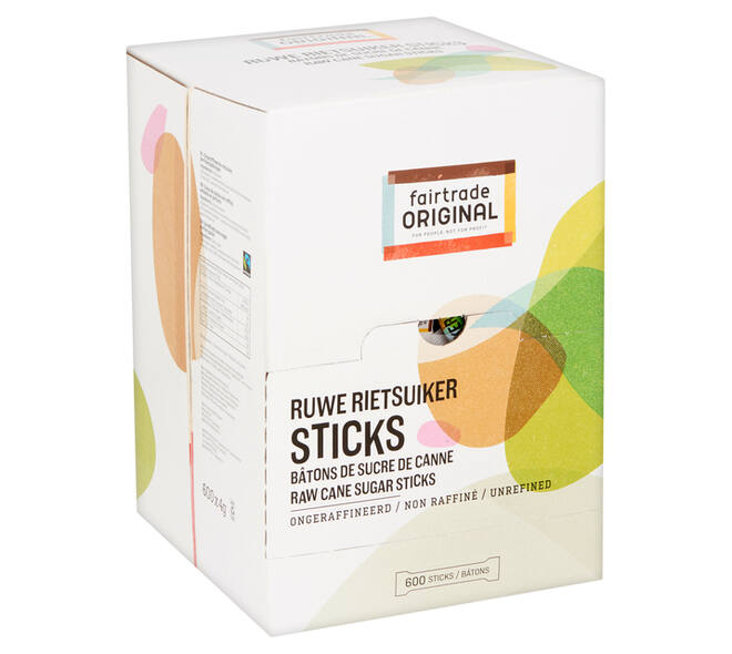 Rietsuikersticks Fairtrade Original 600 stuks