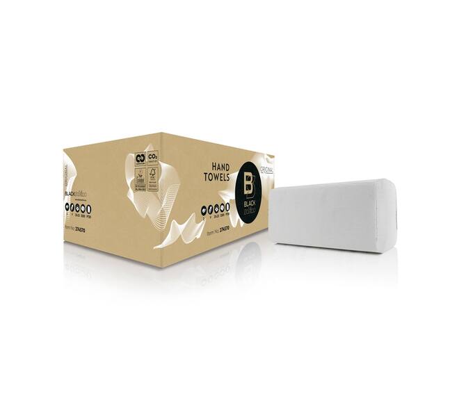 Handdoek BlackSatino PT30 Original v-vouw 2-laags 250x230mm 15x214 vel wit 274570