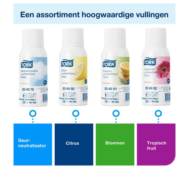 Luchtverfrisser Tork A1 Premium spray citrus 236050