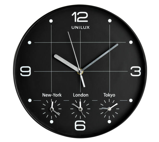 Wandklok Unilux On Time Ø 30.5cm zwart/wit