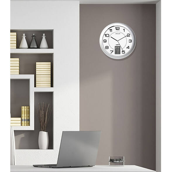 Wandklok Unilux Instinct Ø 30.5cm zilvergrijs/wit