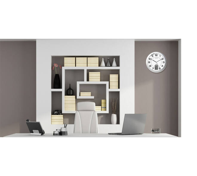 Wandklok Unilux Instinct Ø 30.5cm zilvergrijs/wit
