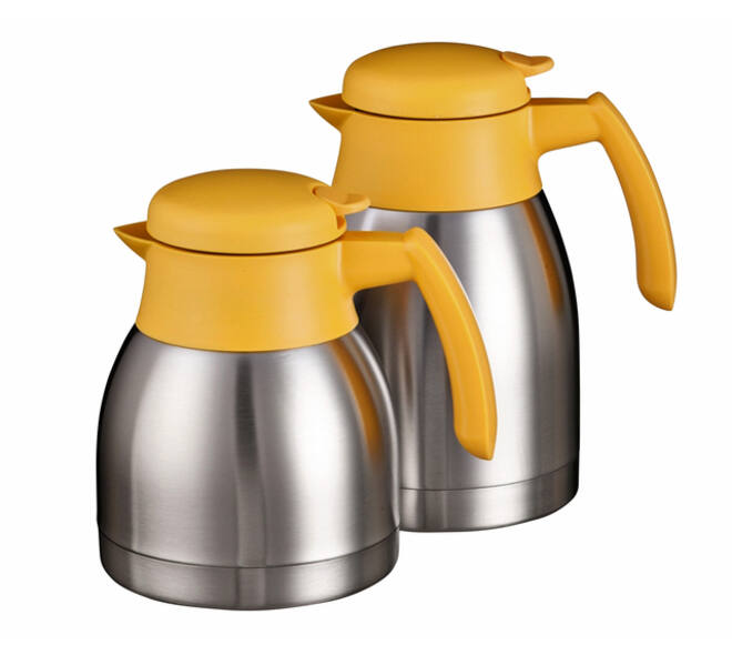 Thermoskan Bravilor dubbelwandig 1 liter RVS geel