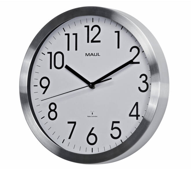 Wandklok MAUL Move RC Ø305x45mm aluminium frame wit incl. batterij
