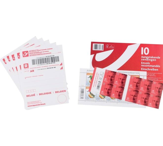 Postzegel Belgie aangetekend kit à 10 stuks