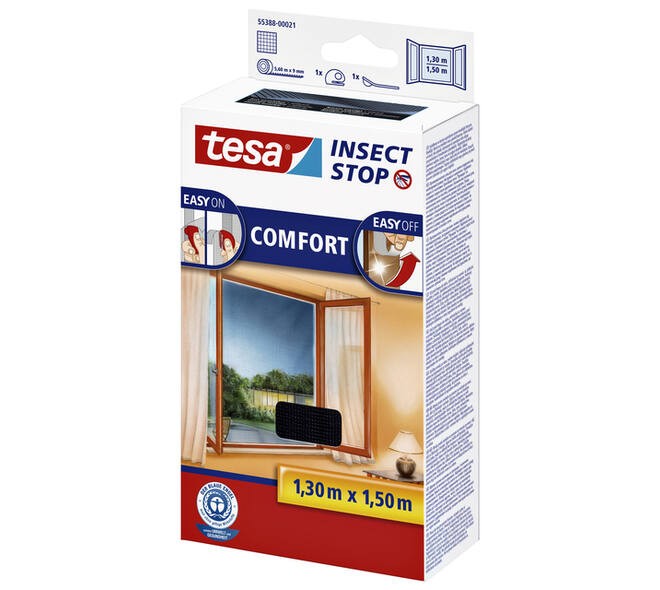 Insectenhor tesa® Insect Stop COMFORT raam 1,3x1,5m zwart