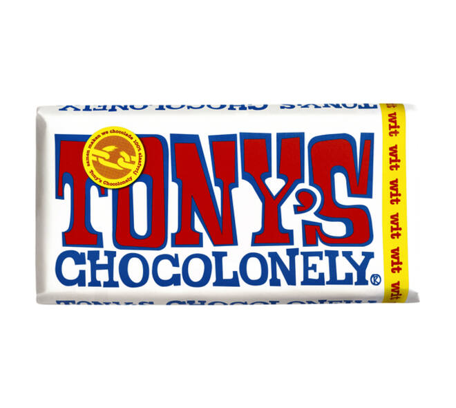 Chocolade Tony's Chocolonely wit reep 180gr