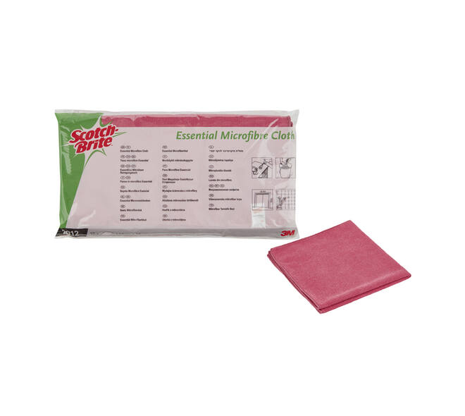 Microvezeldoek Scotch-Brite Essential 360x360mm rood 10 stuks