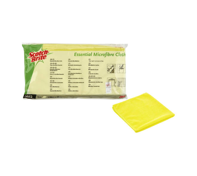 Microvezeldoek Scotch-Brite Essential 360x360mm geel 10 stuks